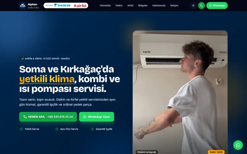 Alphan Soğutma — yayındaki sitesinin görüntüsü