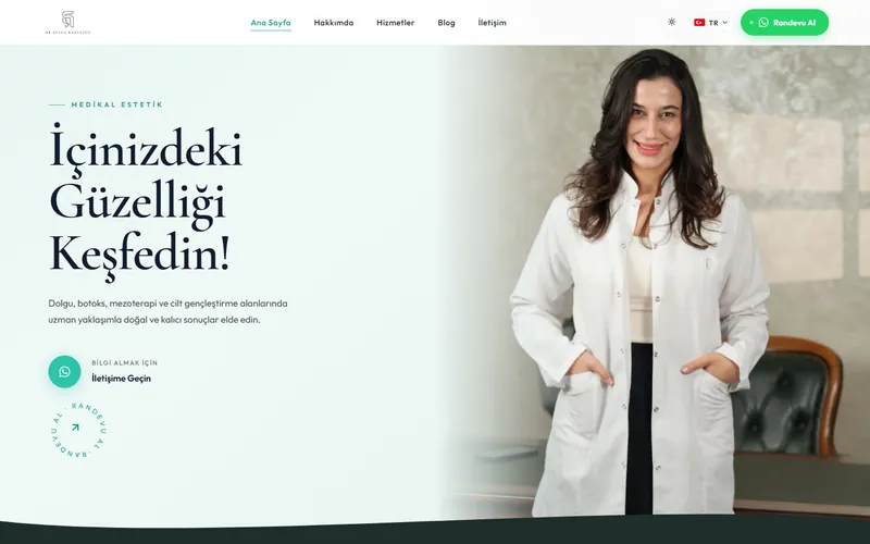 Dr. Şeyda Karaytuğ — yayındaki sitesinin görüntüsü